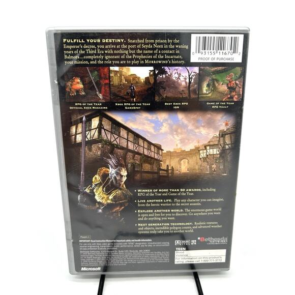 The Elder Scrolls III Morrowind Xbox Complete With Manual CIB Platinum Hits - Picture 2 of 3